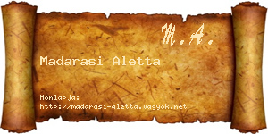 Madarasi Aletta névjegykártya